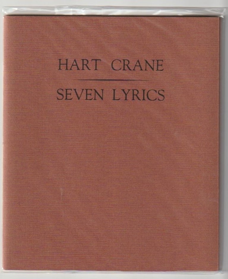 Item #10819 SEVEN LYRICS. Hart Crane.