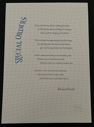 Item #11800 "Special Orders" Edward Hirsch