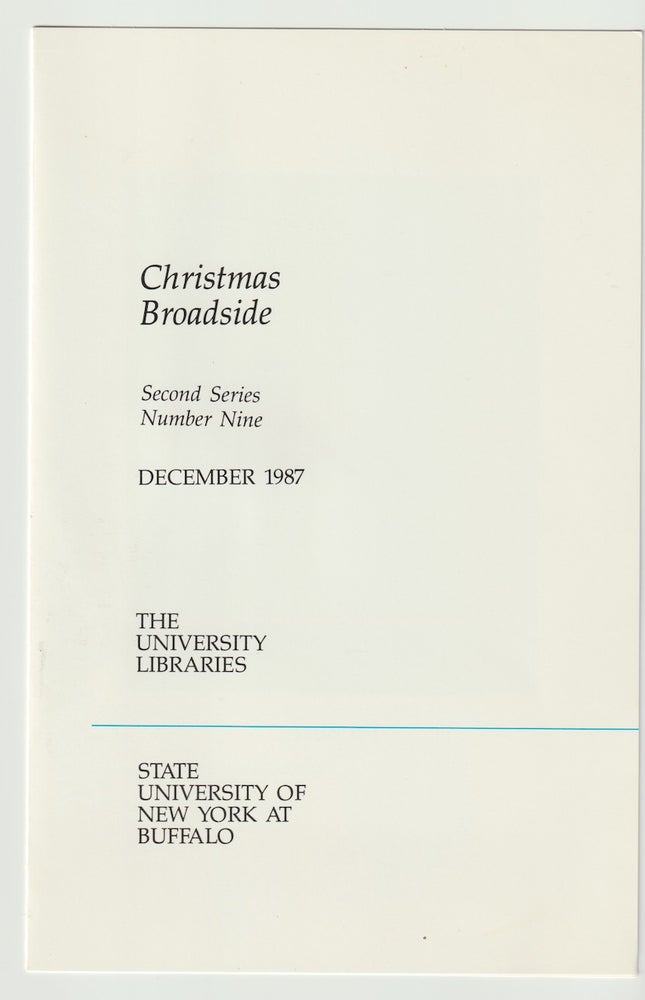 Item #11865 CHRISTMAS BROADSIDE: Xmas; Second Series, Number Nine. Robert Creeley.