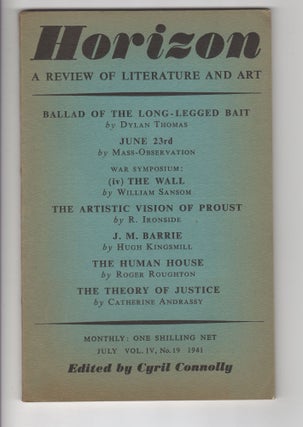 Item #11988 HORIZON Vol. IV, No. 19; A Review of Literature and Art. Cyril Connolly, Dylan Thomas