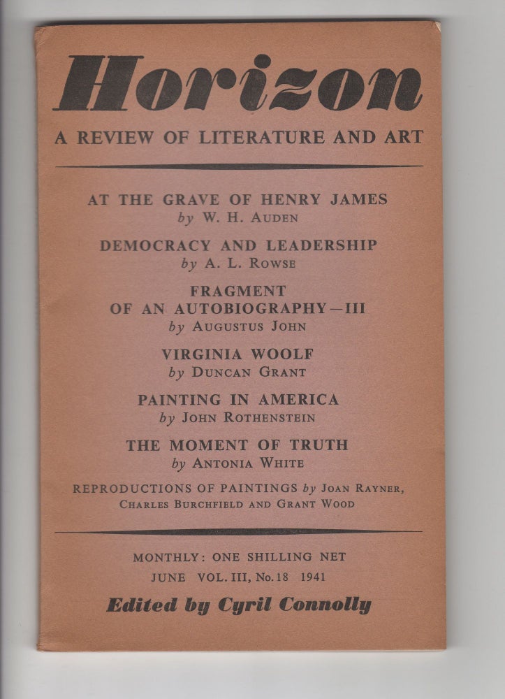 Item #11989 HORIZON Vol. III, No. 18; A Review of Literature and Art. Cyril Connolly, W. H. Auden.