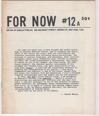 Item #12413 FOR NOW #12A. Theodore Enslin, Donald Phelps