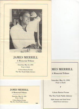 Item #12739 James Merrill: A Memorial Tribute [Program]. James Merrill