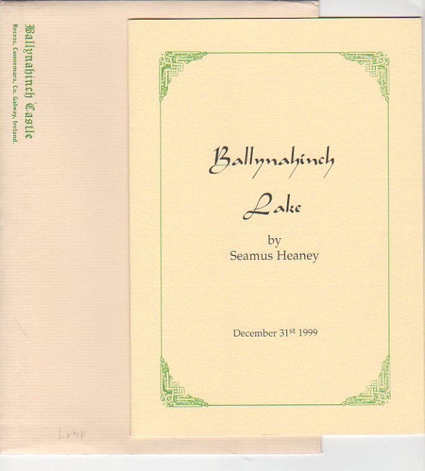 Item #13208 Ballynahinch Lake; December 31, 1999. Seamus Heaney.