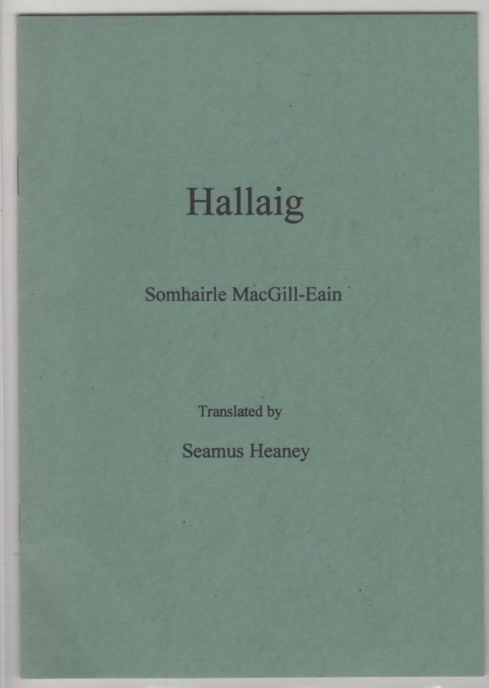 Item #14215 Hallaig. Somhairle MacGill-Eain, Seamus Heaney.