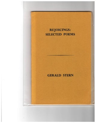 Item #14264 REJOICINGS; Selected Poems. Gerald Stern