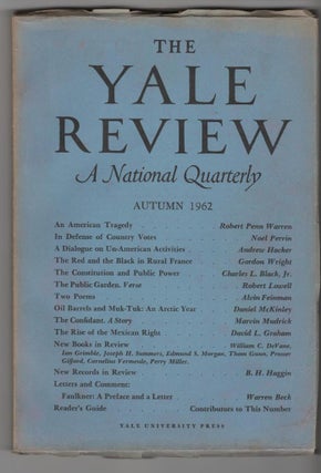 Item #14395 THE YALE REVIEW; A National Quarterly. J. E. Palmer, Robert Lowell, Robert Penn...