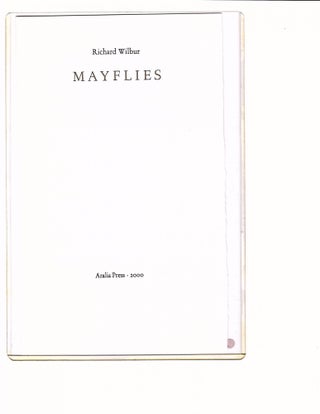 Item #14430 Mayflies. Richard Wilbur