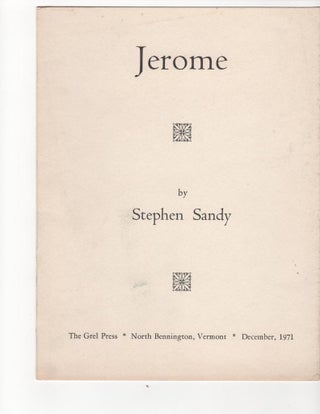 Item #14538 Jerome. Stephen Sandy