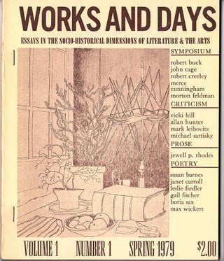 WORKS AND DAYS Vol. 1, No. 1; Essays in the Socio-Historical Dimensions of Literature and the Arts