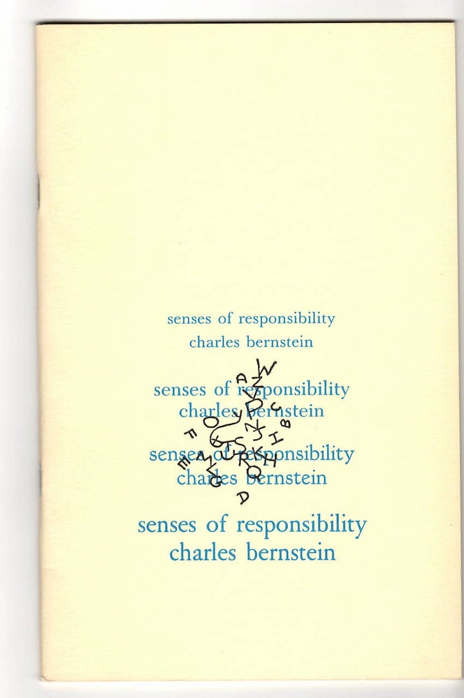Item #15015 SENSES OF RESPONSIBILITY. Charles Bernstein.