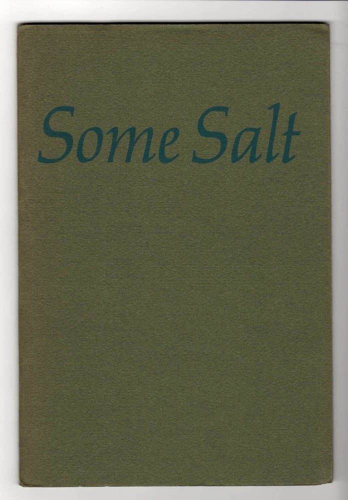 Item #15489 SOME SALT; Poems & Epigrams. J. V. Cunningham.