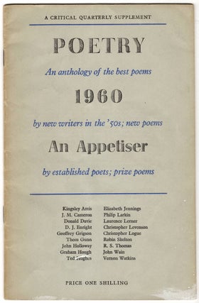 Item #15553 POETRY 1960; An Appetiser. Sylvia Plath, Ted Hughes, Philip Larkin