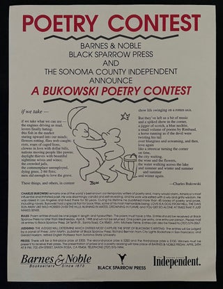 Item #15599 A Bukowski Poetry Contest. Charles Bukowski