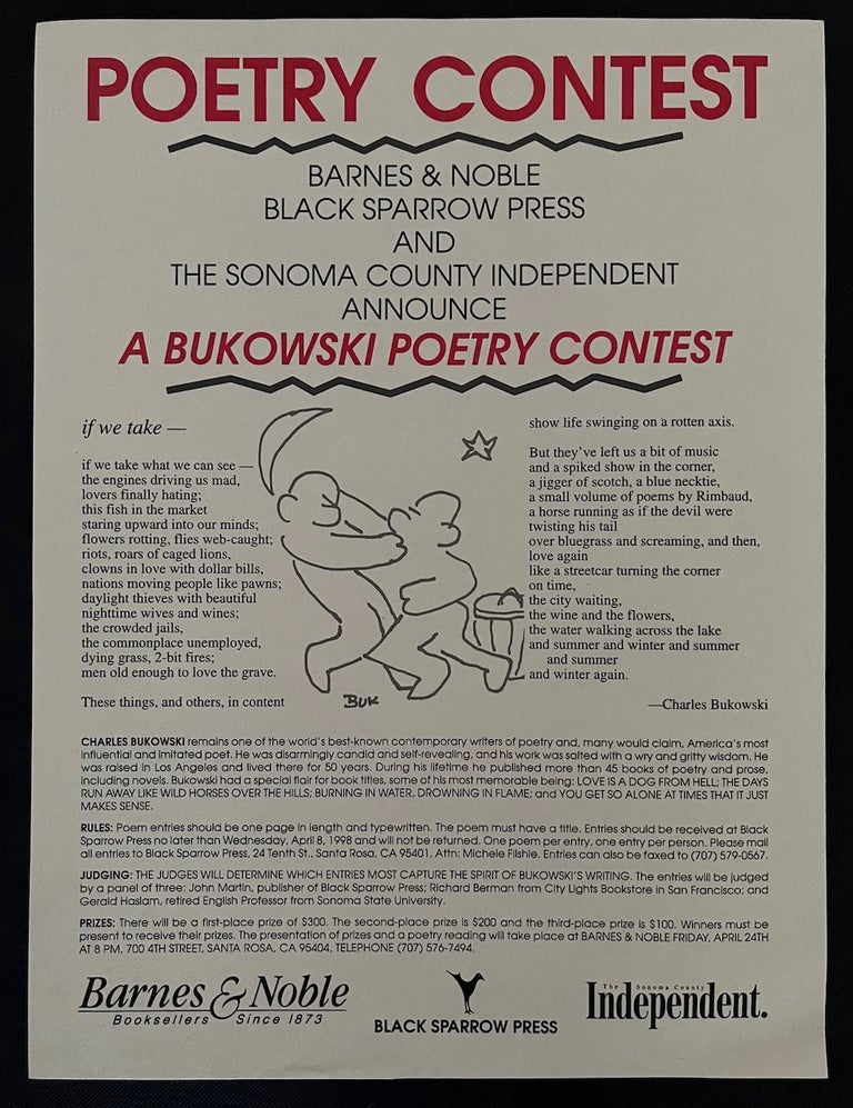 Item #15599 A Bukowski Poetry Contest. Charles Bukowski.