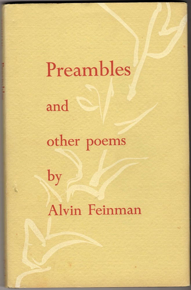 Item #15831 PREAMBLES And Other Poems. Alvin Feinman.
