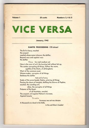 Item #15912 VICE VERSA, Vol. 1, No. 3, 4, 5, January 1942. Harry Brown, Dunstan Thompson, Weldon...
