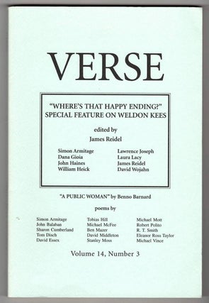 Item #15944 VERSE, VOLUME 14, NUMBER 3. James Reidel, Weldon Kees