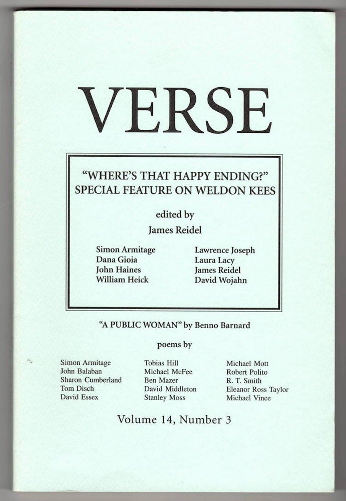 Item #15944 VERSE, VOLUME 14, NUMBER 3. James Reidel, Weldon Kees.