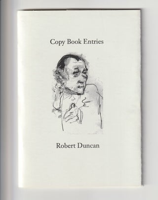 Item #16047 COPY BOOK ENTRIES. Robert Duncan