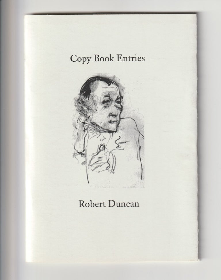 Item #16047 COPY BOOK ENTRIES. Robert Duncan.