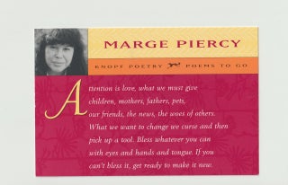 Item #16072 [Postcard]: “Attention is love, what we must give…”. Marge Piercy