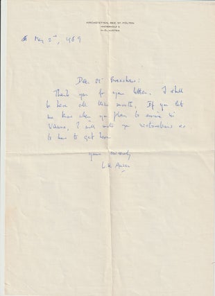 Item #16190 Two Letters (Als) to Jon Bradshw. W. H. Auden