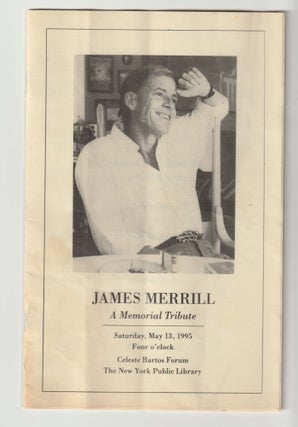 Item #16241 James Merrill: A Memorial Tribute [Program]. James Merrill