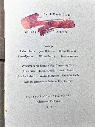 THE EXAMPLE OF THE ARTS; Scripps College Press