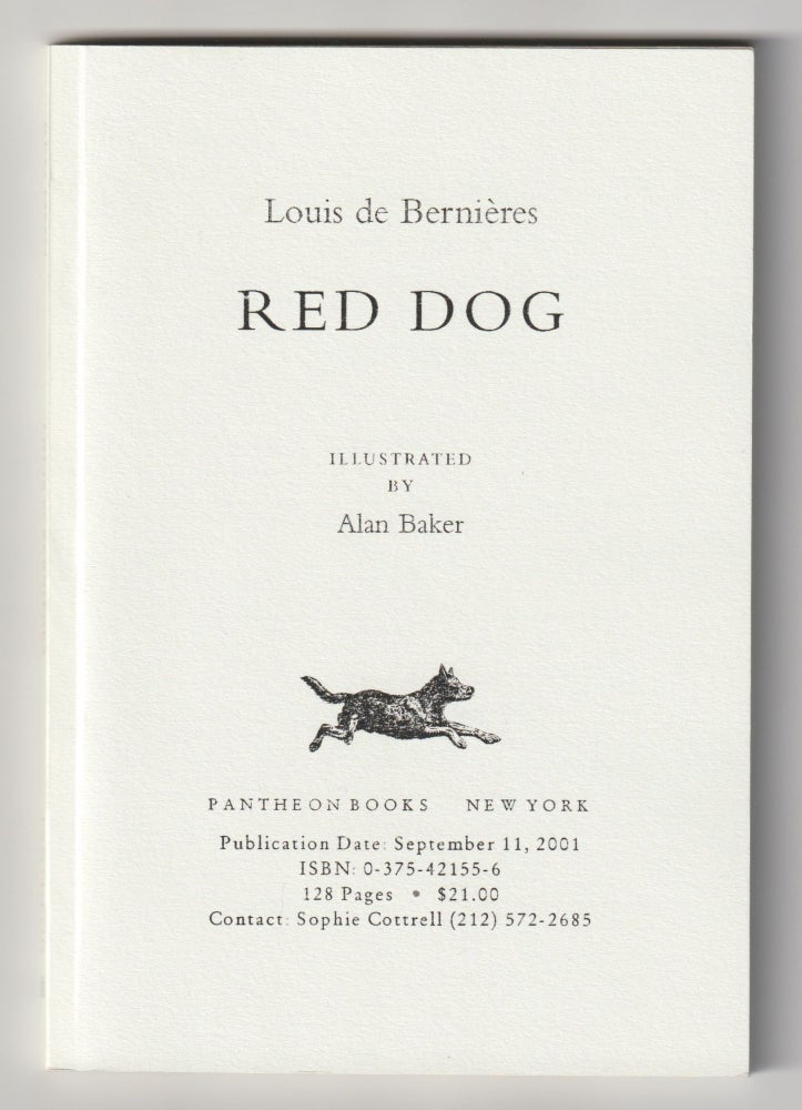 Item #2971 RED DOG. Louis De Bernieres.