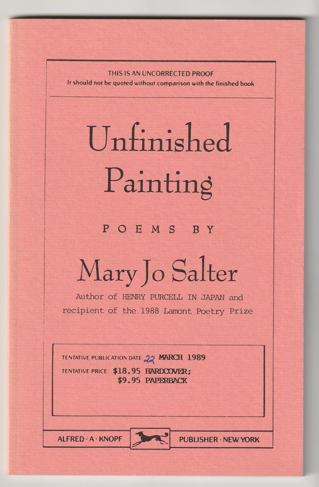 Item #5060 UNFINISHED PAINTING. Mary Jo Salter.
