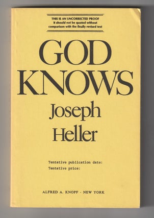 Item #6369 GOD KNOWS. Joseph Heller