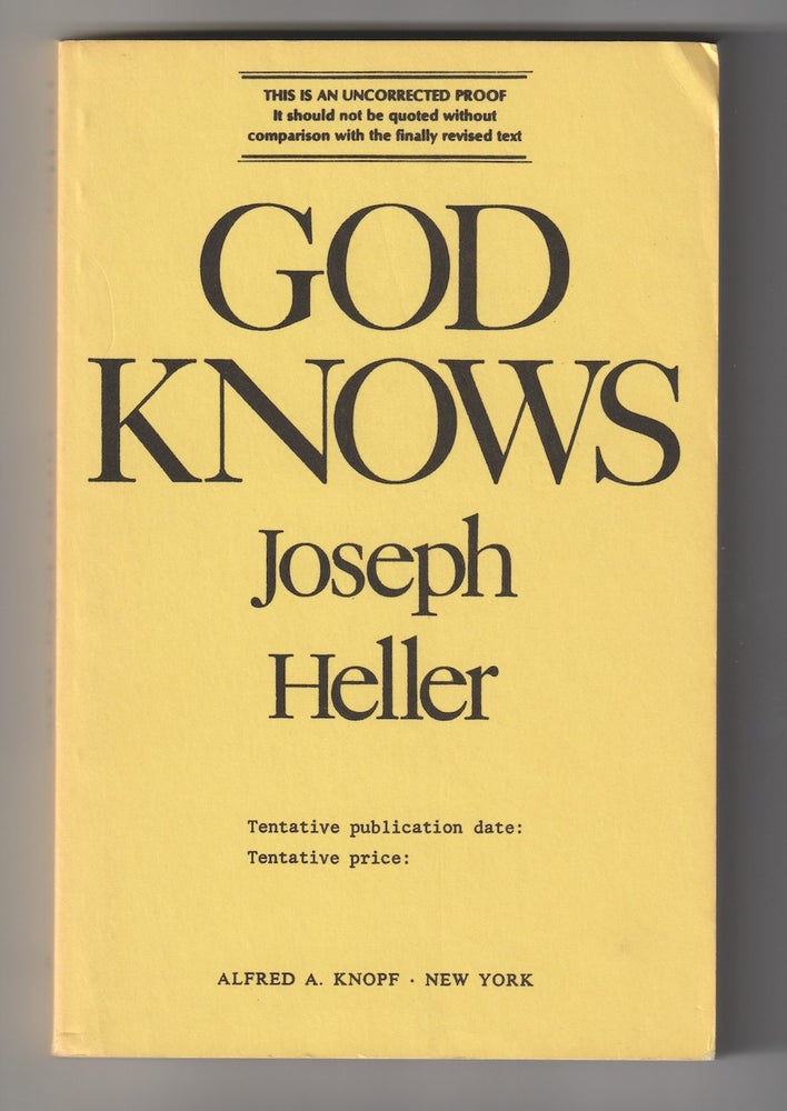 Item #6369 GOD KNOWS. Joseph Heller.