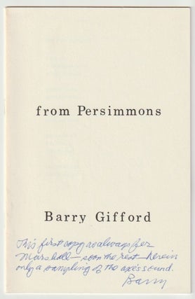Item #8438 FROM PERSIMMONS (Blackberry 4). Barry Gifford